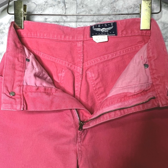 ⭐️ Best American Clothing 90s Pink Salmon High Waist Colorful Denim Shorts JRS 1 - Picture 6 of 8